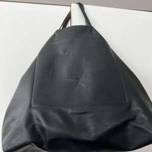 Black leather bag